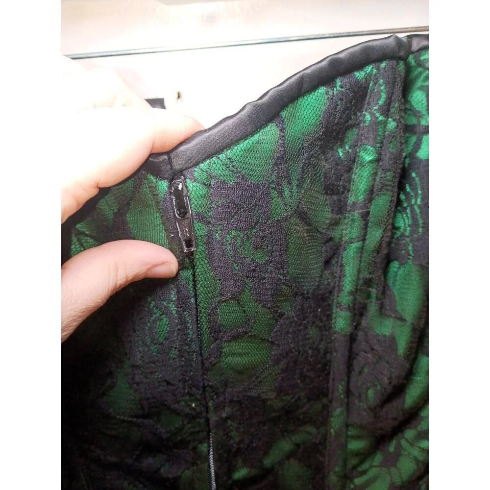 Lavish By Daisy Corsets Plus Size 3XL Women’s Lingerie Green Black Lace Floral